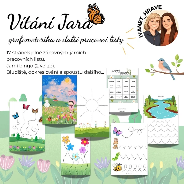 Vítání jara - grafomotorika a další pracovní listy
