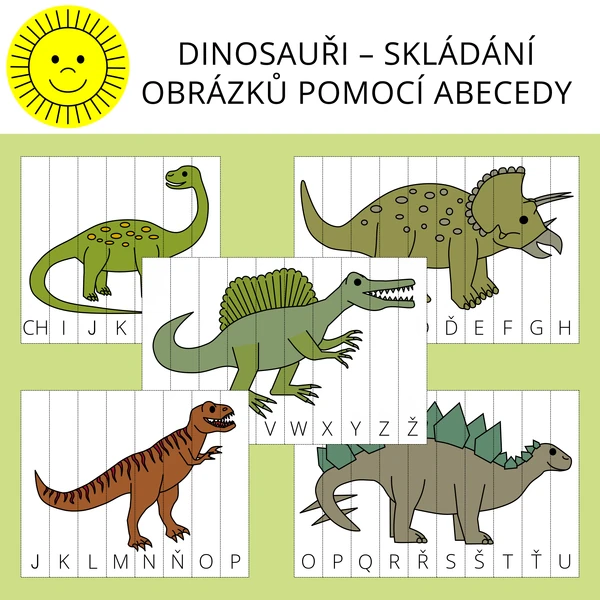 DINOSAUŘI - SKLÁDÁNÍ OBRÁZKŮ POMOCÍ ABECEDY