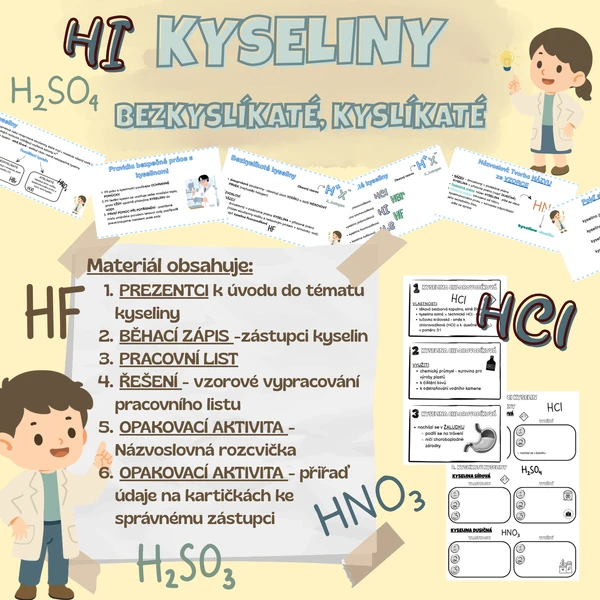 Kyseliny - soubor aktivit