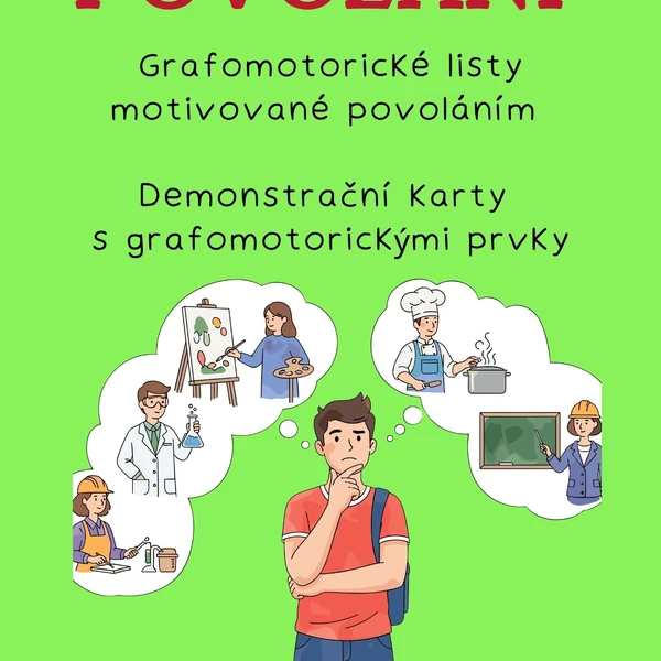 Povolání - grafomotorika + demonstrační karty GM prvků 