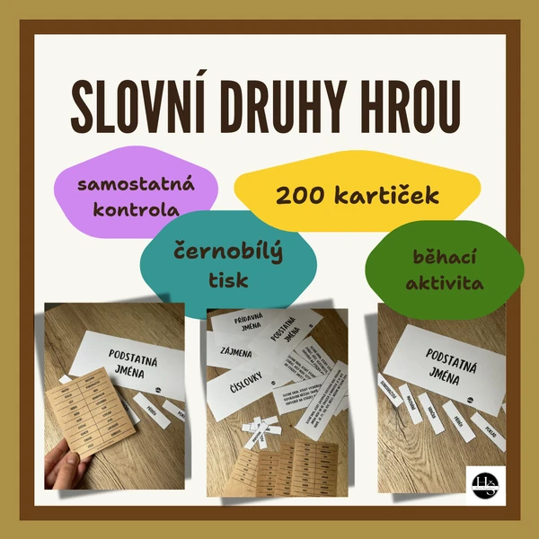Slovní druhy hrou pro 3. - 5. třídu 