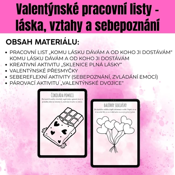 Valentýnské pracovní listy