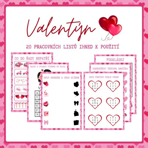 Valentýn – pracovní listy 