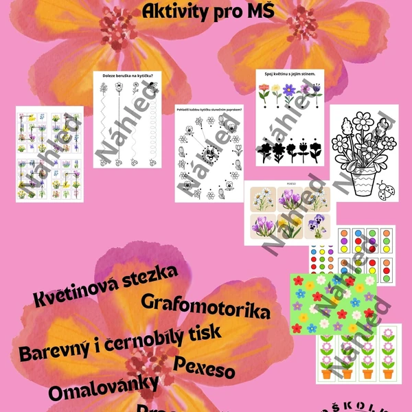 Jarní květiny - soubor aktivit pro MŠ
