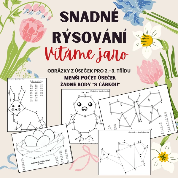 Snadné jarní rýsování - obrázky z úseček