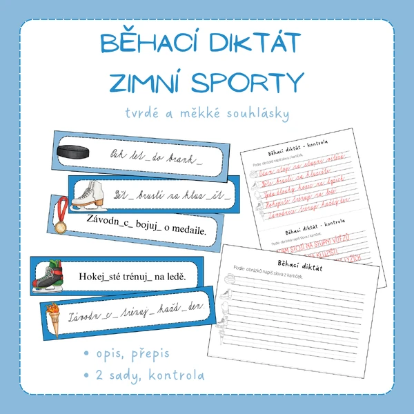 Běhací diktát - tvrdé a měkké souhlásky