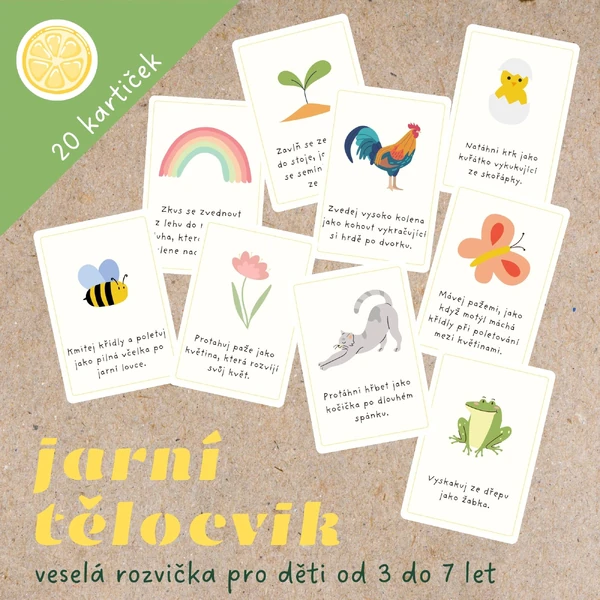 JARNÍ TĚLOCVIK - pohybové kartičky na rozcvičku