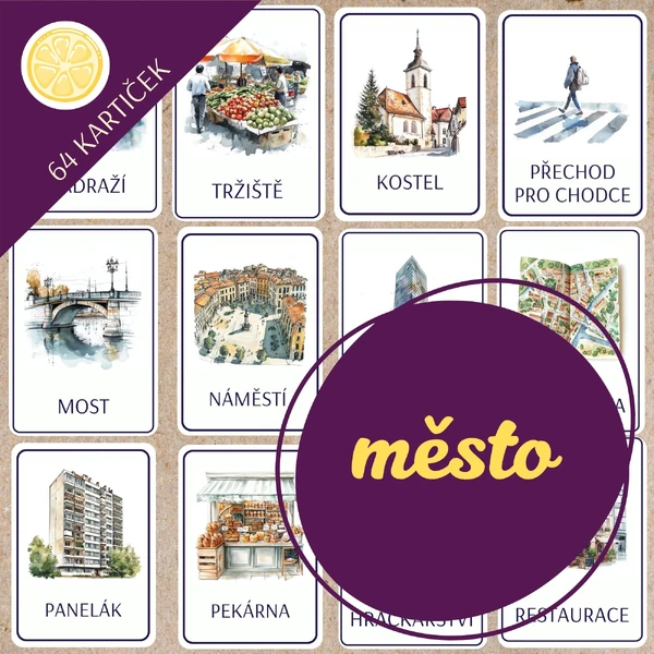 MĚSTO - OBRÁZKOVÉ KARTIČKY