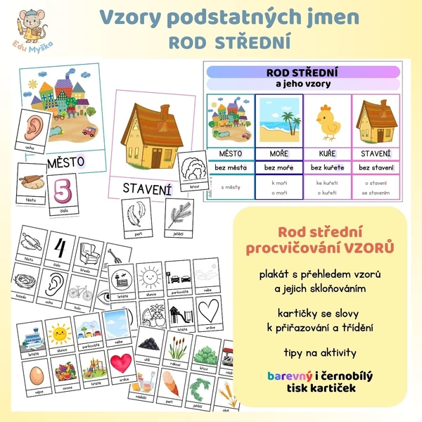 Vzory podstatných jmen - ROD STŘEDNÍ