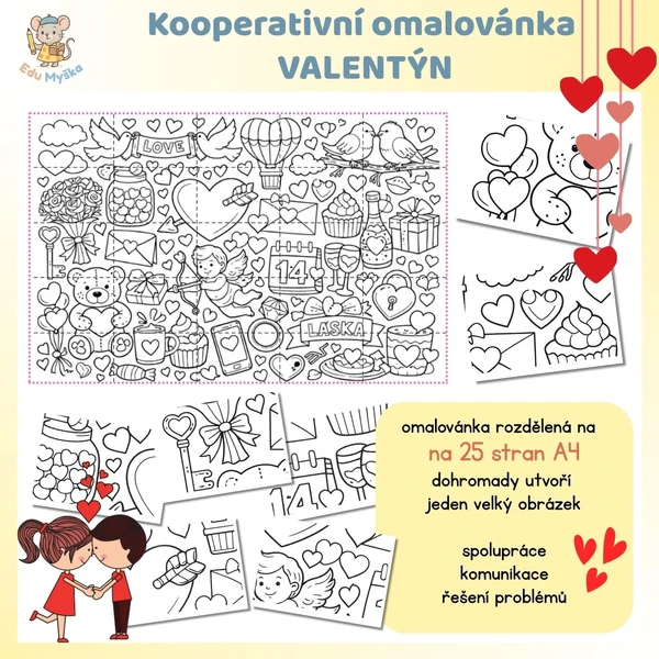 Kooperativní omalovánka VALENTÝN