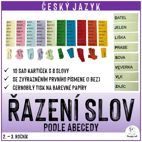 Řazení slov podle abecedy
