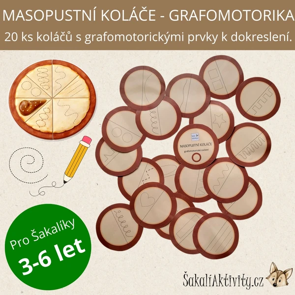 MASOPUSTNÍ KOLÁČE - grafomotorické cvičení