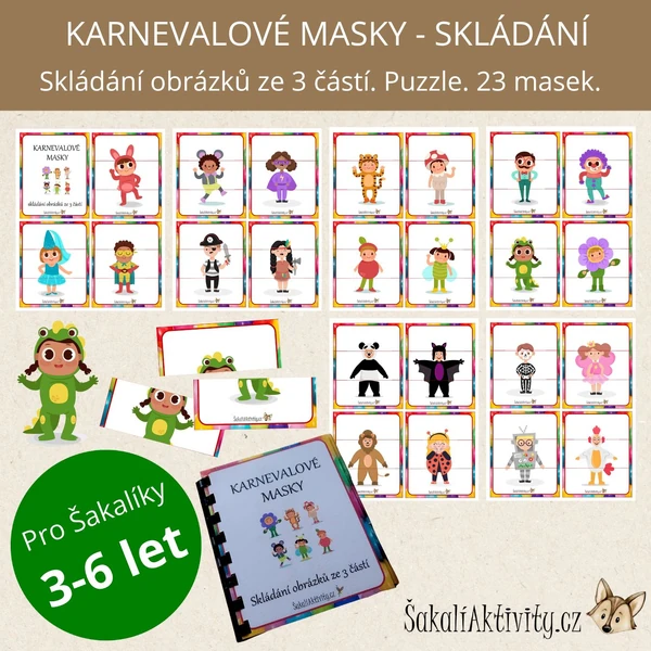 KARNEVALOVÉ MASKY - skládání obrázků