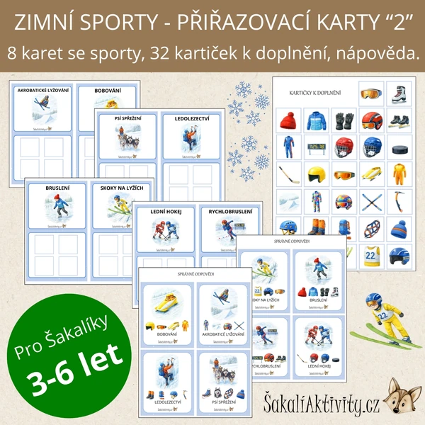  ZIMNÍ SPORTY "2" - přiřazovací karty 