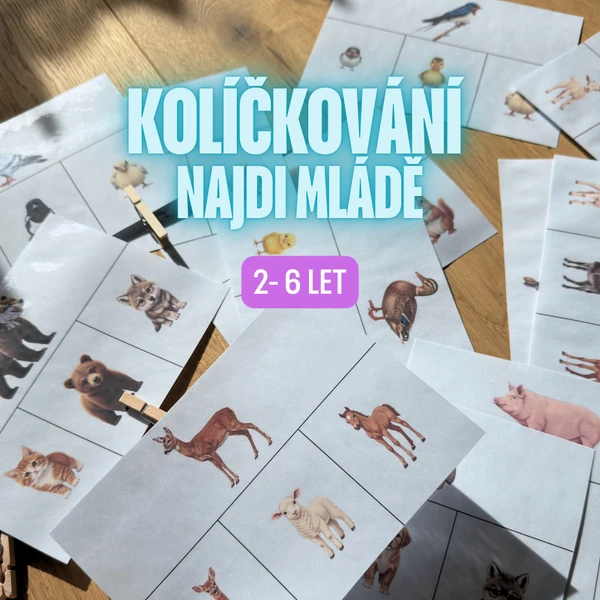 Kolíčkování: Najdi mládě (2–6 let)