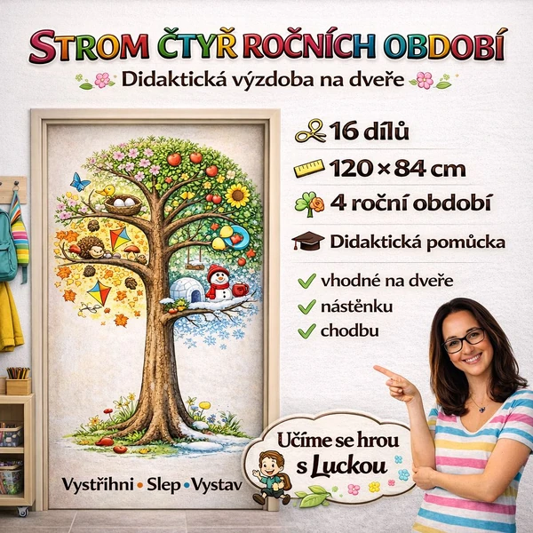 Výzdoba - 4 roční období - nejen na dveře 120cm/84cm