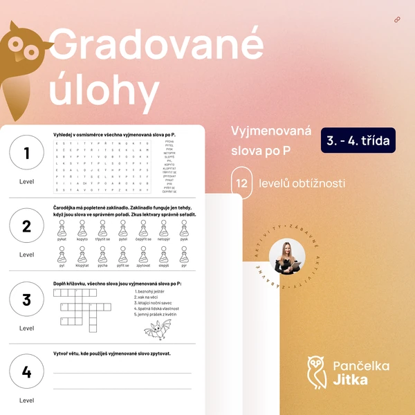Gradované úlohy - vyjmenovaná slova po P