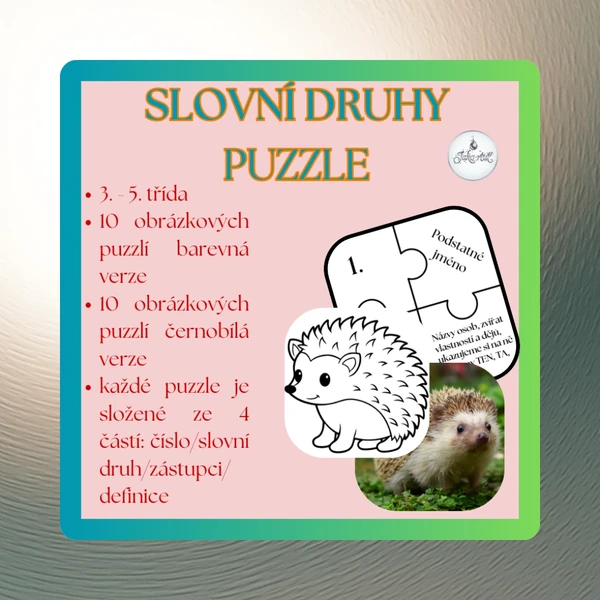 SLOVNÍ DRUHY - obrázkové puzzle