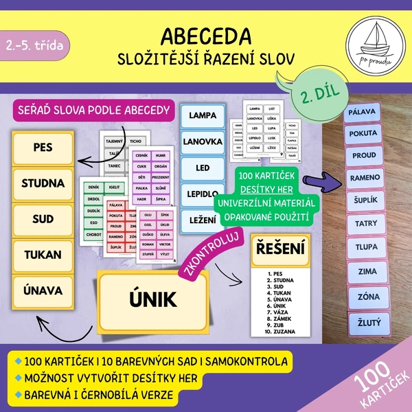 Řazení slov podle abecedy - kartičky | 2. díl