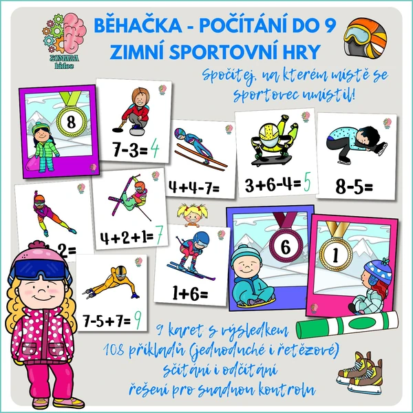 Běhačka: Počítání do 9 - Zimní sportovní hry