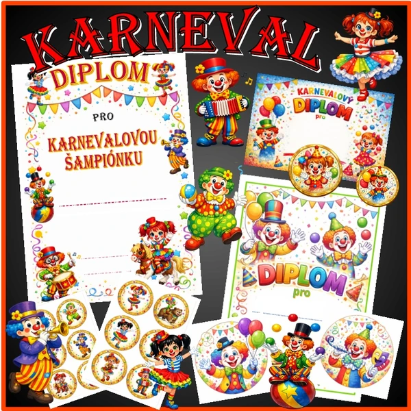 Karneval - medaile a diplomy