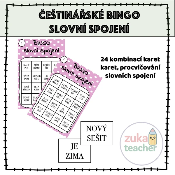 Češtinářské bingo - Slovní spojení