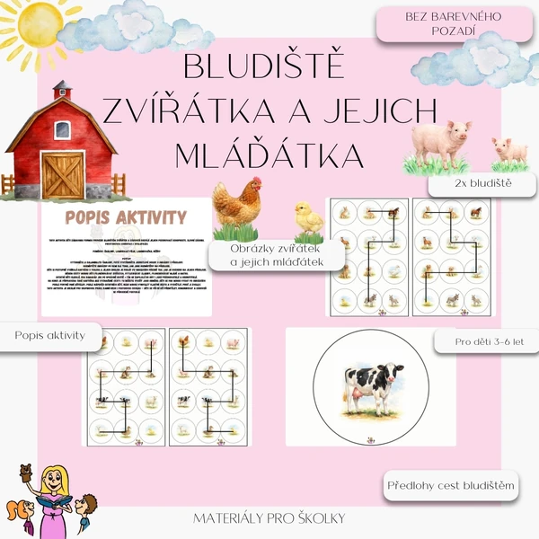 Bludiště - Zvířátka a jejich mláďátka