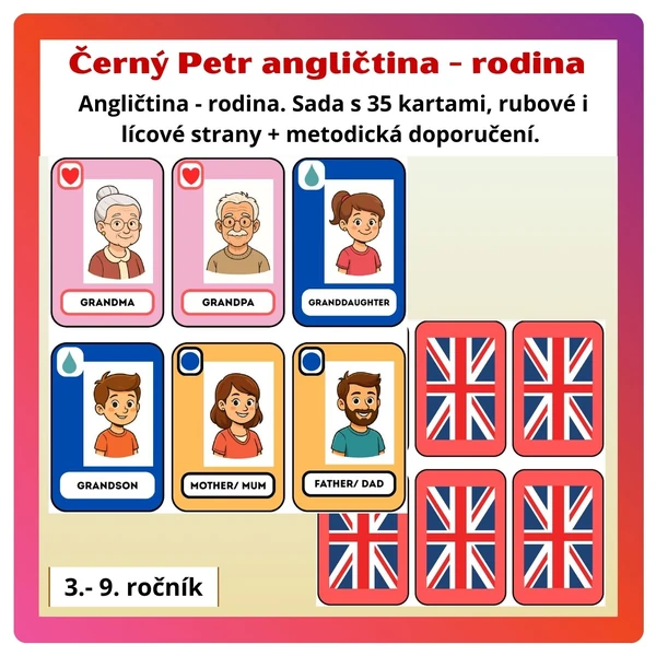 Angličtina: Černý Petr - rodina