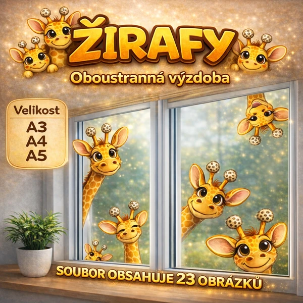 Výzdoba do oken OBOUSTRANNÁ - ŽIRAFY