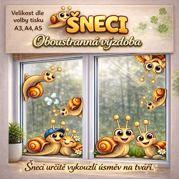 Výzdoba do oken oboustranná - ŠNECI