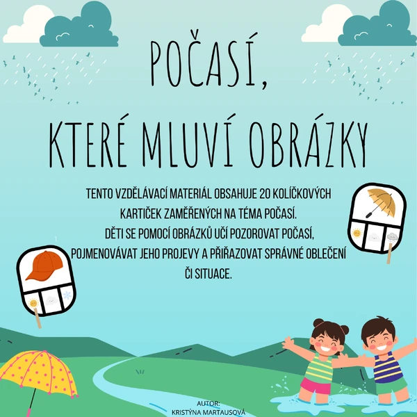 Počasí, které mluví obrázky - 20 kolíčkovacích kartiček