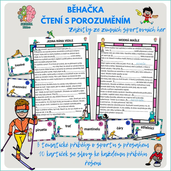 Čtení s porozuměním - běhačka Zážitky ze zimních sportovních her