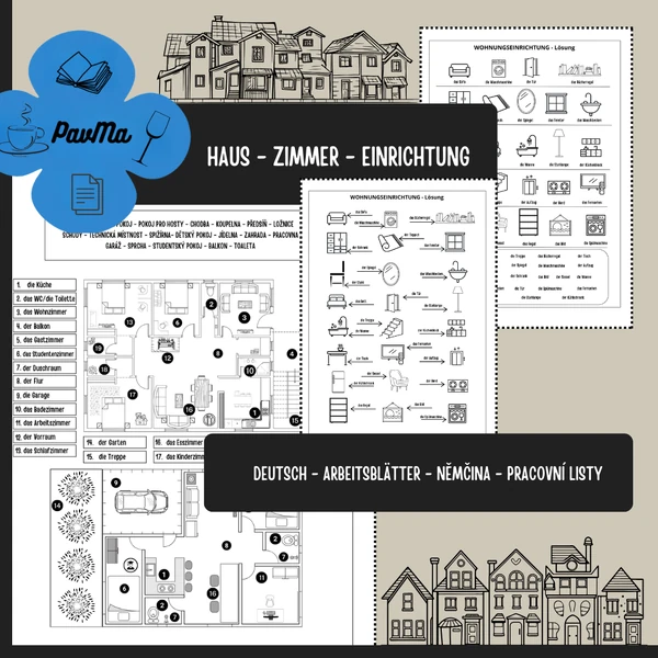 HAUS: Möbel, Zimmer Einrichtung (dům, vybavení pokoje)
