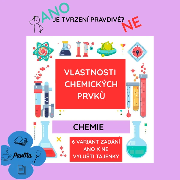 Prvky periodické soustavy s tajenkou (Urči správnost tvrzení)