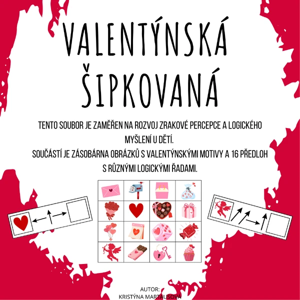 Valentýnská šipkovaná - 16 předloh ke hře