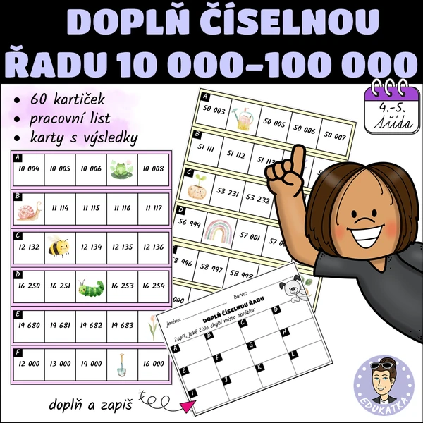 Doplň číselnou řadu 10 000 - 100 000