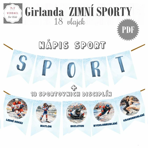 GIRLANDA ZIMNÍ SPORTY