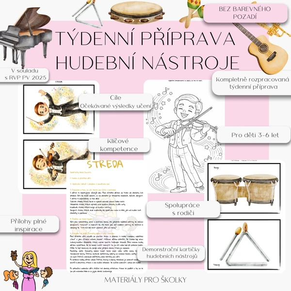 Týdenní příprava - Hudební nástroje (bez barevného pozadí)