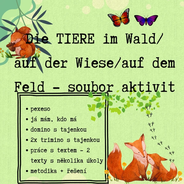 TIERE im Wald, auf der Wiese, auf dem Feld - SOUBOR AKTIVIT