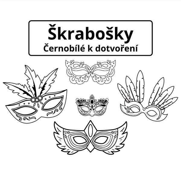 Škrabošky - černobílé k dotvoření 