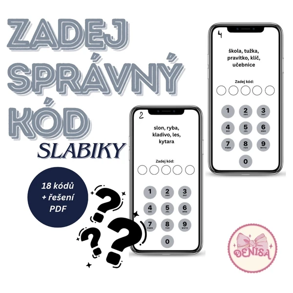 Zadej správný kód a odemči telefon - slabiky