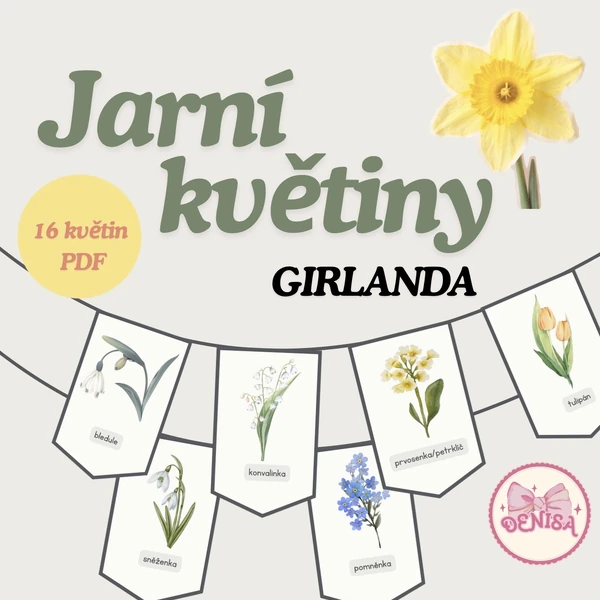 Jarní květiny - girlanda