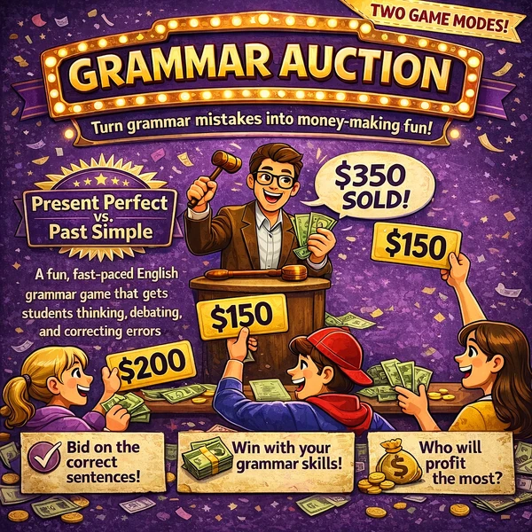 Grammar Auction: Present Perfect vs. Past Simple - B1-B2
