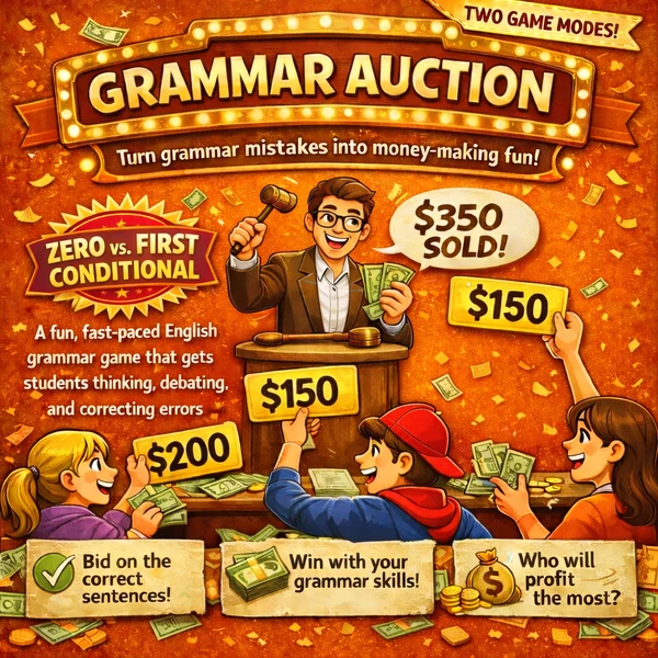 Grammar Auction: Zero vs. First Conditional - B1