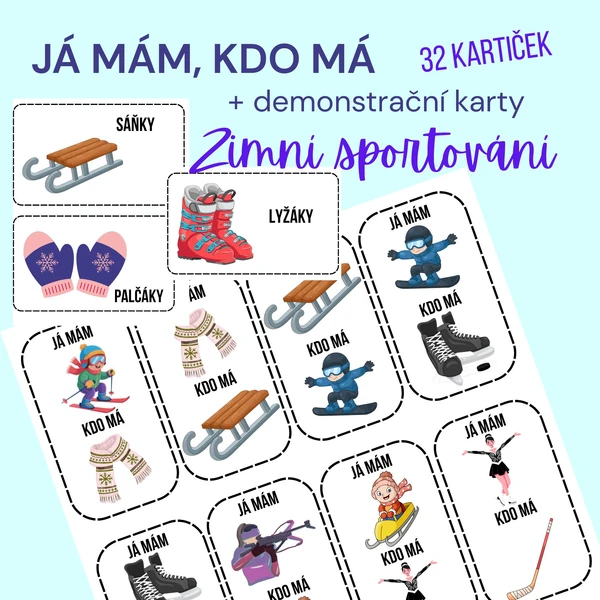 Já mám, kdo má - Zimní sportování + demonstrační kartičky