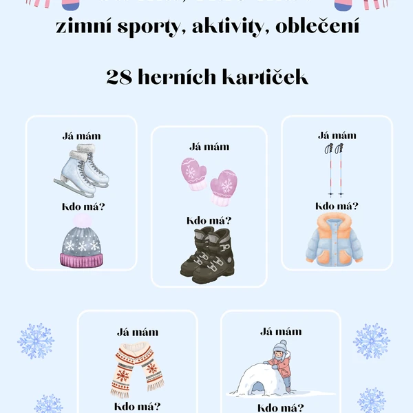 Já mám, kdo má? - zimní sporty, aktivity, oblečení