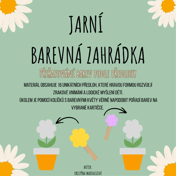 Jarní barevná zahrádka - Skládačky a barvy