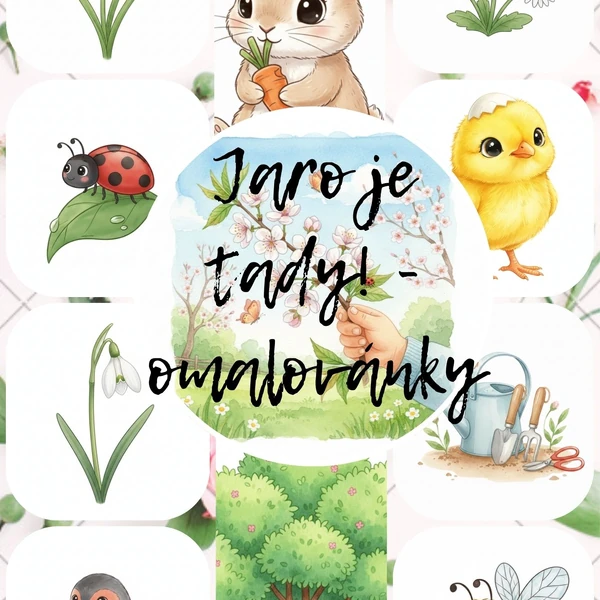 Jaro je tady! - jarní omalovánky