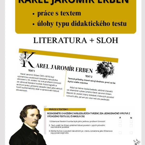 Karel Jaromír Erben: Literatura a sloh ve cvičeních