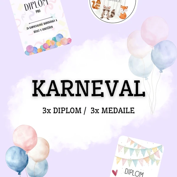 Karnevalový diplom + medaile